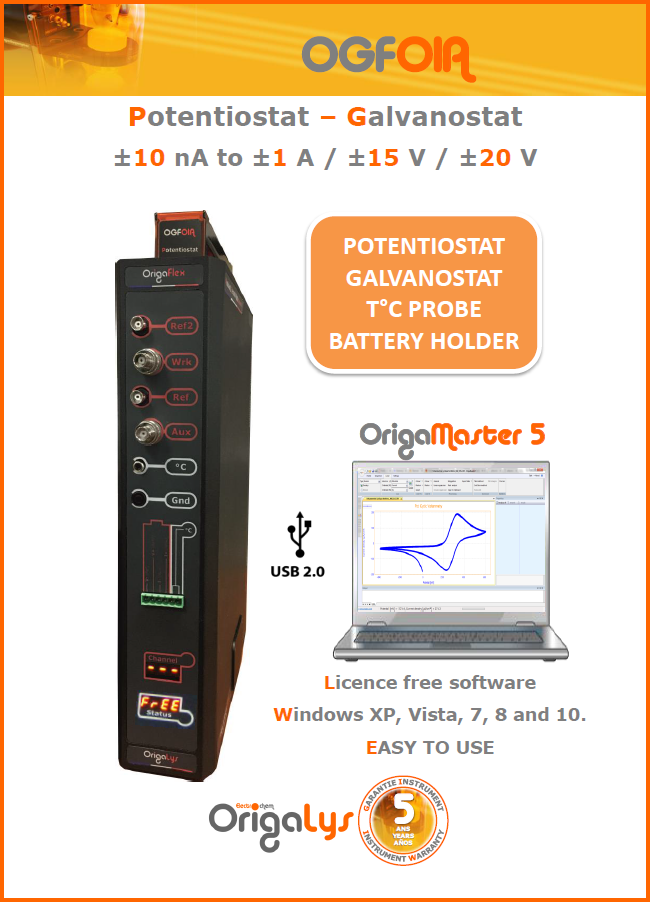 Brochure Orgailys pour l'OGF01A Potentiostat Galvanostat