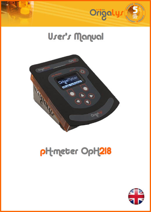 User Manual of Origalys  PhMeter Oph218