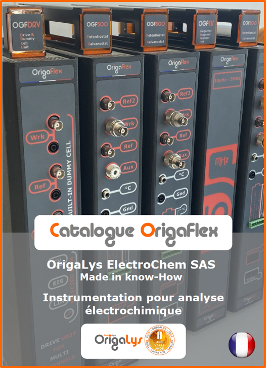 Brochure Orgailys pour l'instrument d'analyse électrochimiques Origaflex